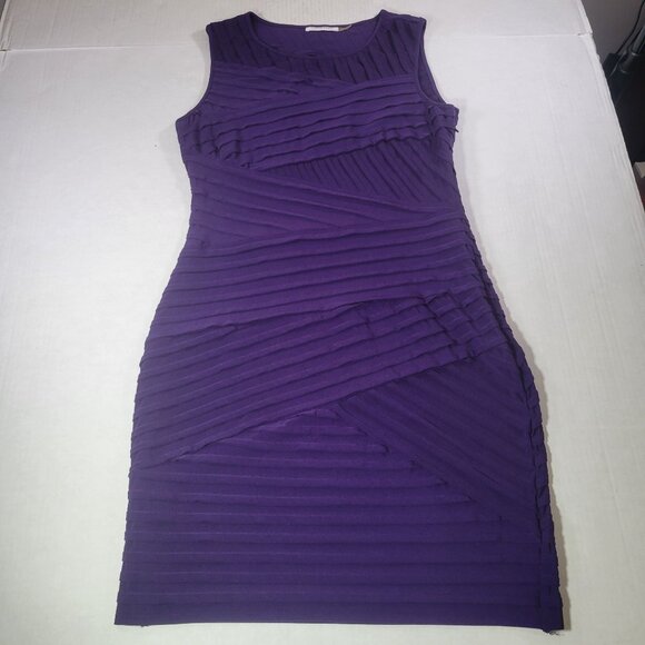 Calvin Klein Purple Textured Professional Formal Sleeveless Bodycon Dress Sz 6 - Picture 1 of 5